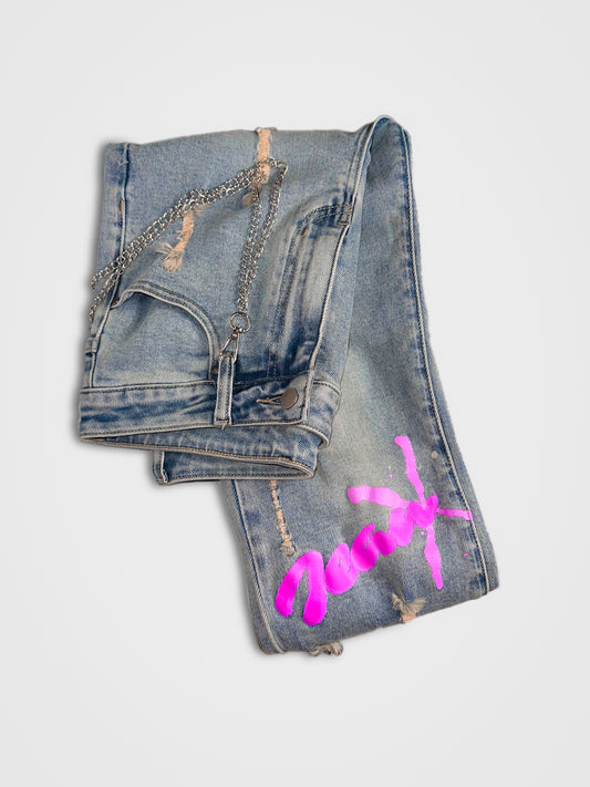 Distressed Slim Denim